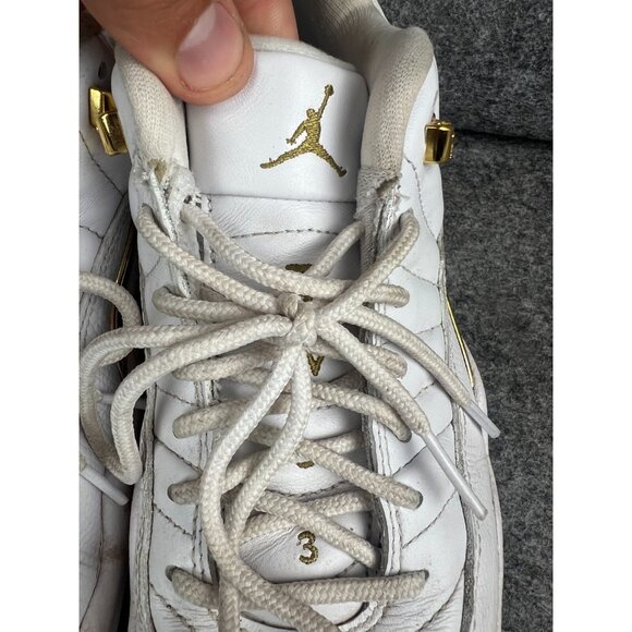 Nike Air Jordan 12 Golf Masters Shoe Men\'s 6.5 White Metallic‎ Gold DM0106-117 main image 6
